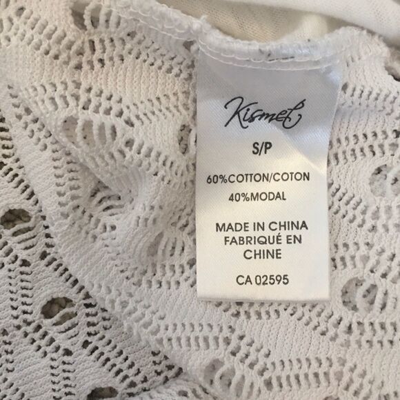 Kismet White Tee Shirt With Crochet Detailing - Picture 8 of 8